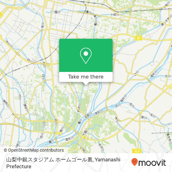 山梨中銀スタジアム ホームゴール裏 map