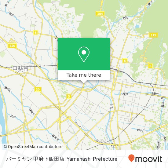 バーミヤン 甲府下飯田店 map