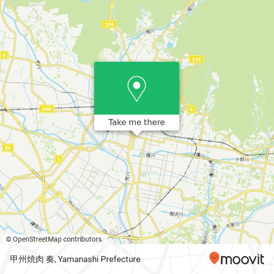 甲州焼肉 奏 map