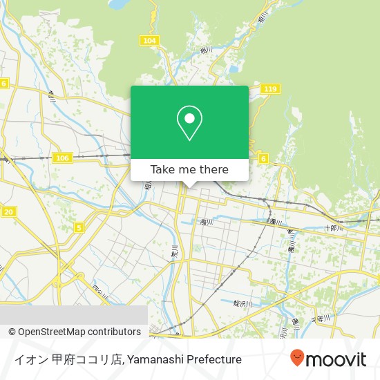 イオン 甲府ココリ店 map