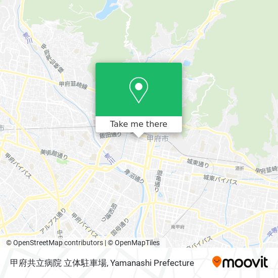 甲府共立病院 立体駐車場 map