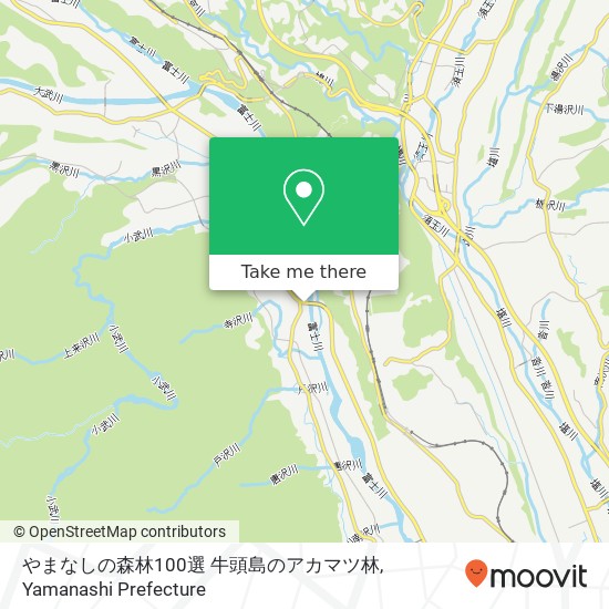 やまなしの森林100選 牛頭島のアカマツ林 map