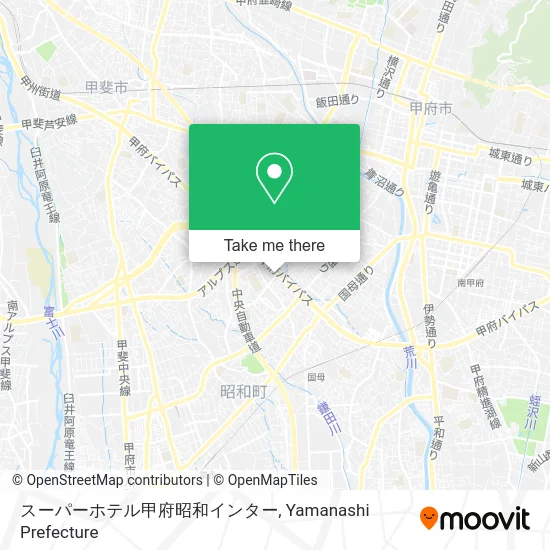 Super Hotel Kofu Showa Inter map