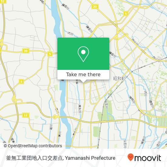 釜無工業団地入口交差点 map