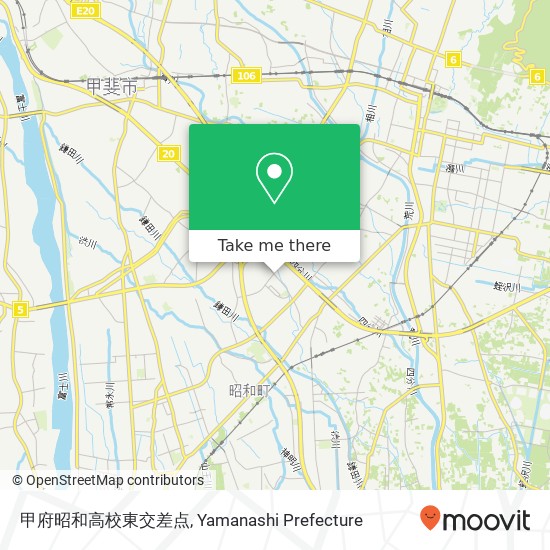 甲府昭和高校東交差点 map