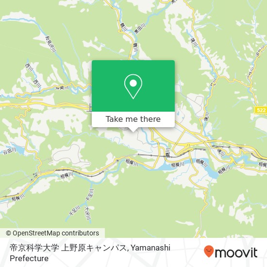 帝京科学大学 上野原キャンパス map
