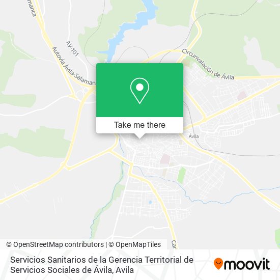 Servicios Sanitarios de la Gerencia Territorial de Servicios Sociales de Ávila map