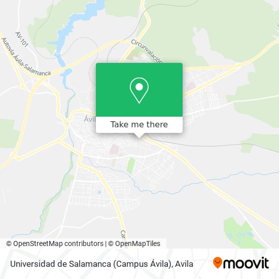 mapa Universidad de Salamanca (Campus Ávila)