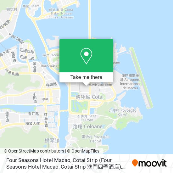 Four Seasons Hotel Macao, Cotai Strip map