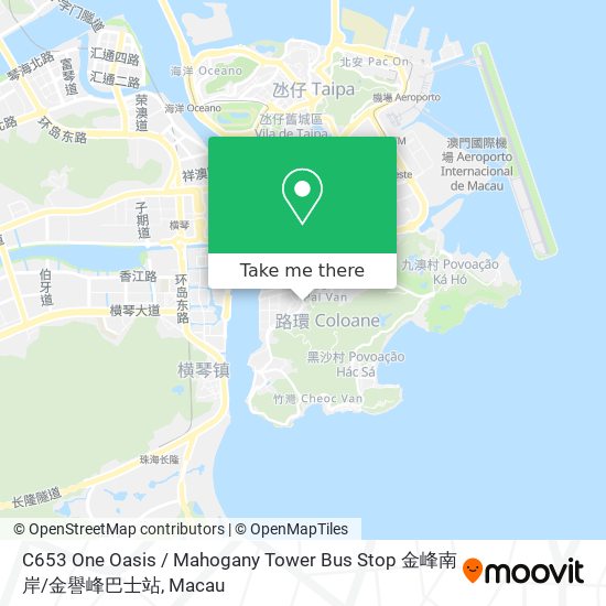 C653 One Oasis / Mahogany Tower Bus Stop 金峰南岸 / 金譽峰巴士站 map