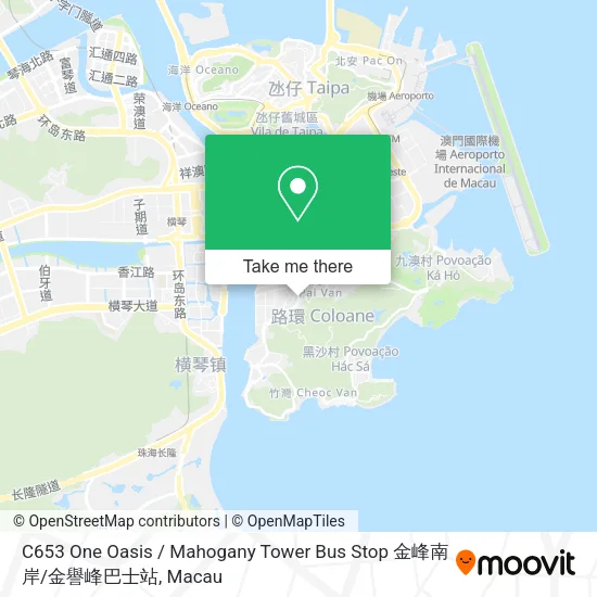 C653 One Oasis / Mahogany Tower Bus Stop 金峰南岸 / 金譽峰巴士站地圖