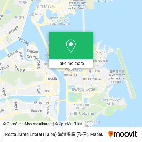 Restaurante Litoral (Taipa) 海灣餐廳 (氹仔) map