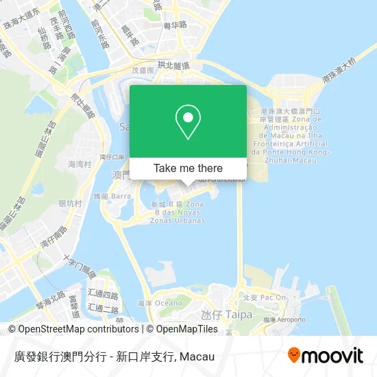 廣發銀行澳門分行 - 新口岸支行地圖