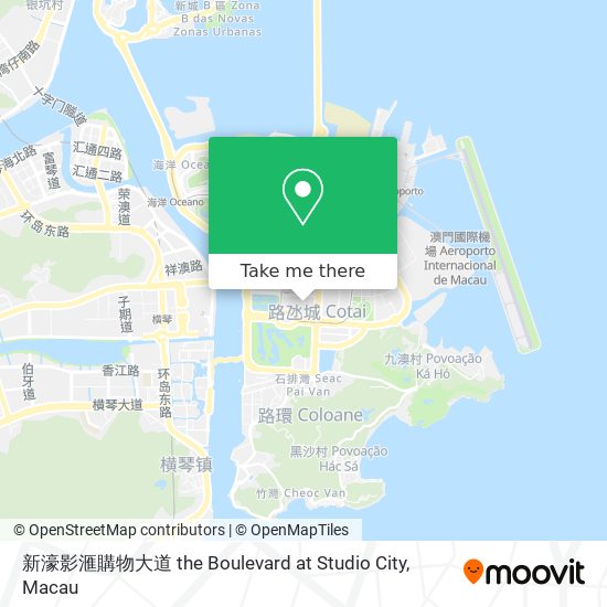 新濠影滙購物大道 the Boulevard at Studio City map