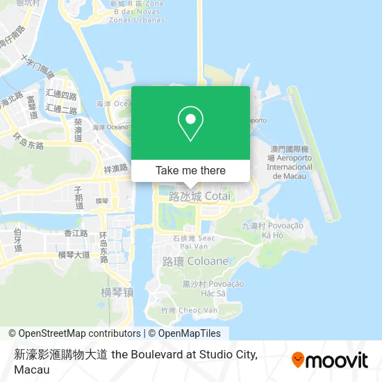新濠影滙購物大道 the Boulevard at Studio City map
