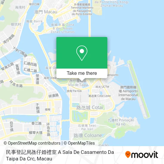 民事登記局氹仔婚禮室 A Sala De Casamento Da Taipa  Da Crc地圖
