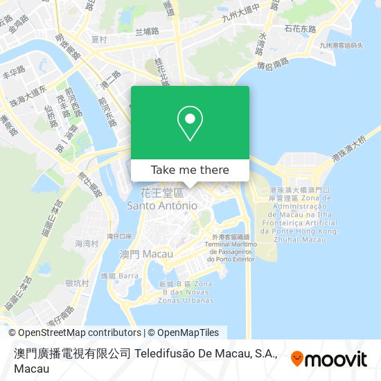 澳門廣播電視有限公司 Teledifusão De Macau, S.A. map