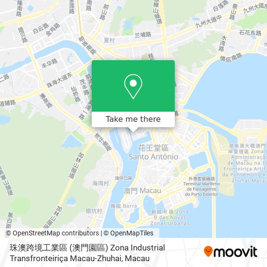 珠澳跨境工業區 (澳門園區) Zona Industrial Transfronteiriça Macau-Zhuhai map
