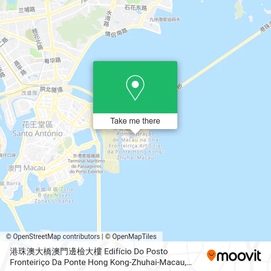 港珠澳大橋澳門邊檢大樓 Edifício Do Posto Fronteiriço Da Ponte Hong Kong-Zhuhai-Macau地圖
