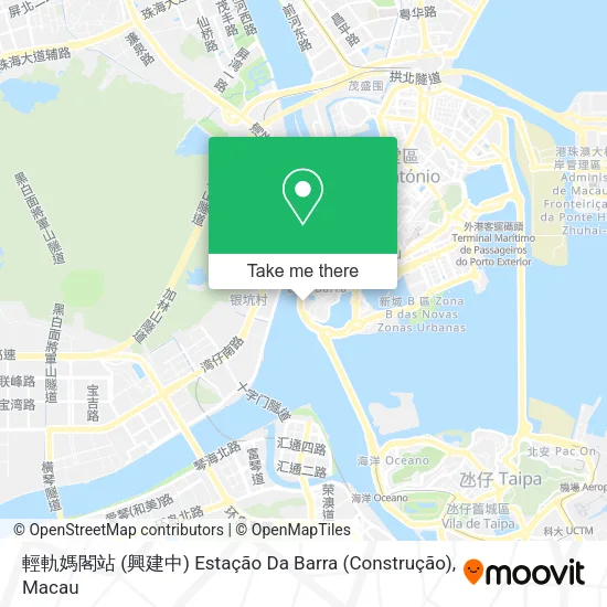 輕軌媽閣站 (興建中) Estação Da Barra (Construção) map