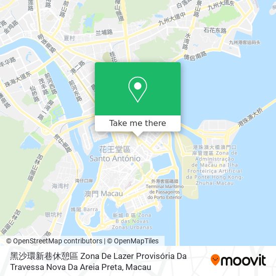 黑沙環新巷休憩區 Zona De Lazer Provisória Da Travessa Nova Da Areia Preta map