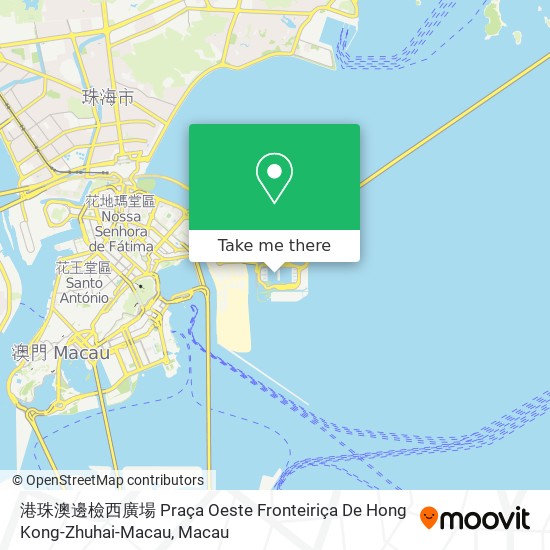 港珠澳邊檢西廣場 Praça Oeste Fronteiriça De Hong Kong-Zhuhai-Macau地圖