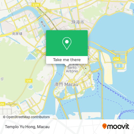 Templo Yu Hong map