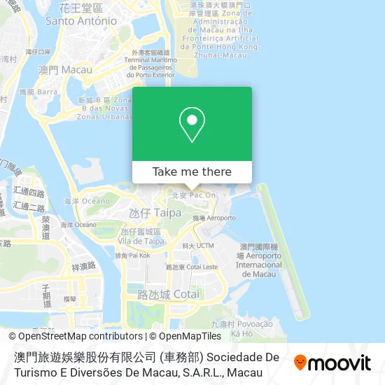 澳門旅遊娛樂股份有限公司 (車務部) Sociedade De Turismo E Diversões De Macau, S.A.R.L.地圖