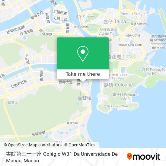 書院第三十一座 Colégio W31 Da Universidade De Macau map