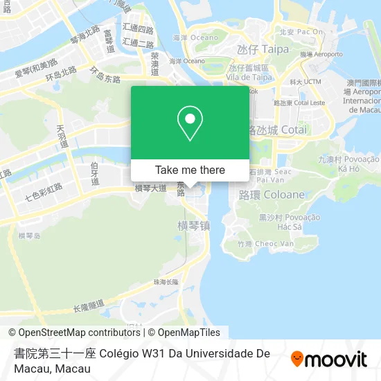 書院第三十一座 Colégio W31 Da Universidade De Macau地圖