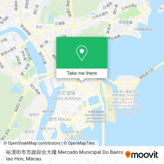 祐漢街市市政綜合大樓 Mercado Municipal Do Bairro Iao Hon map