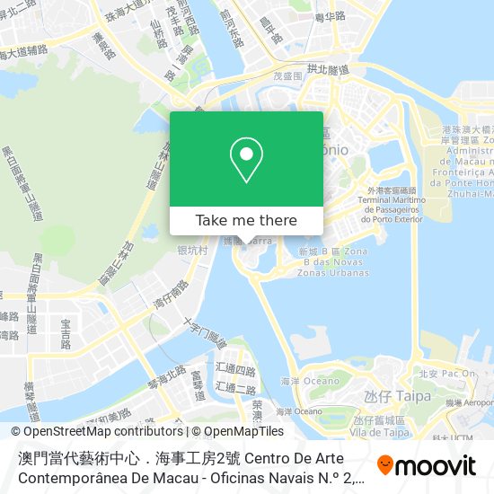 澳門當代藝術中心．海事工房2號 Centro De Arte Contemporânea De Macau - Oficinas Navais N.º 2 map