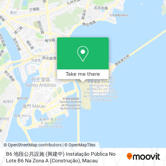 B6 地段公共設施 (興建中) Instalação Pública No Lote B6 Na Zona A (Construção) map