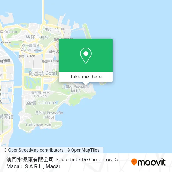 澳門水泥廠有限公司 Sociedade De Cimentos De Macau, S.A.R.L. map