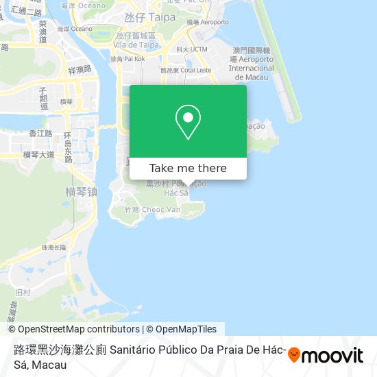 路環黑沙海灘公廁 Sanitário Público Da Praia De Hác-Sá map