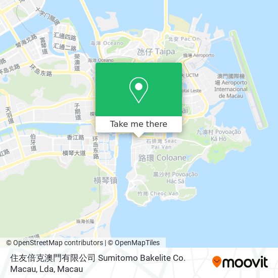 住友倍克澳門有限公司 Sumitomo Bakelite Co. Macau, Lda map