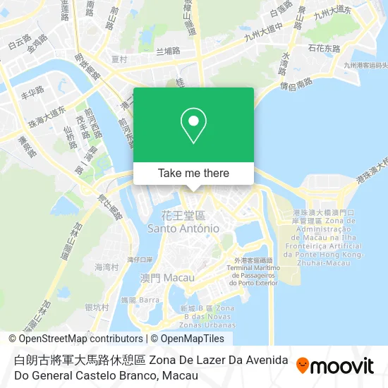 白朗古將軍大馬路休憩區 Zona De Lazer Da Avenida Do General Castelo Branco地圖