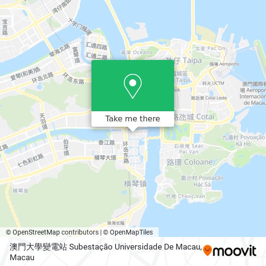 澳門大學變電站 Subestação Universidade De Macau map