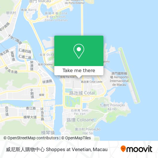 威尼斯人購物中心 Shoppes at Venetian map