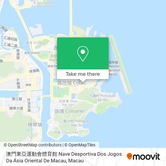 澳門東亞運動會體育館 Nave Desportiva Dos Jogos Da Ásia Oriental De Macau map