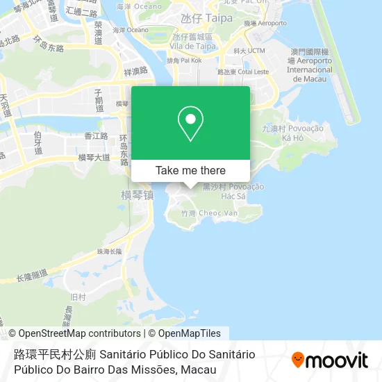 路環平民村公廁 Sanitário Público Do Sanitário Público Do Bairro Das Missões map