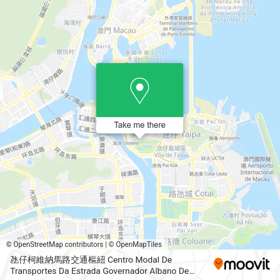 氹仔柯維納馬路交通樞紐 Centro Modal De Transportes Da Estrada Governador Albano De Oliveira Da Taipa地圖