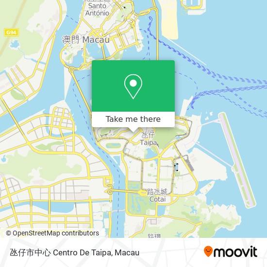 氹仔市中心 Centro De Taipa map