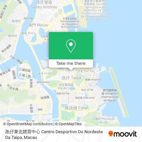 氹仔東北體育中心 Centro Desportivo Do Nordeste Da Taipa map