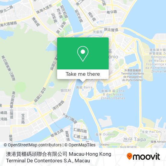 澳港貨櫃碼頭聯合有限公司 Macau-Hong Kong Terminal De Contentores S.A. map