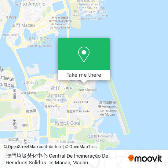 澳門垃圾焚化中心 Central De Incineração De Resíduos Sólidos De Macau地圖