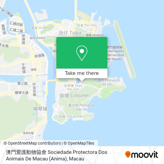 澳門愛護動物協會 Sociedade Protectora Dos Animais De Macau map