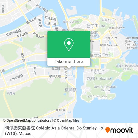 何鴻燊東亞書院 Colégio Ásia Oriental Do Stanley Ho (W13) map