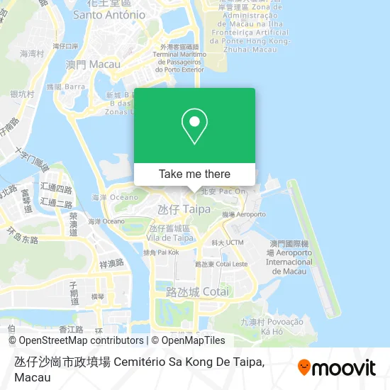 氹仔沙崗市政墳場 Cemitério Sa Kong De Taipa map