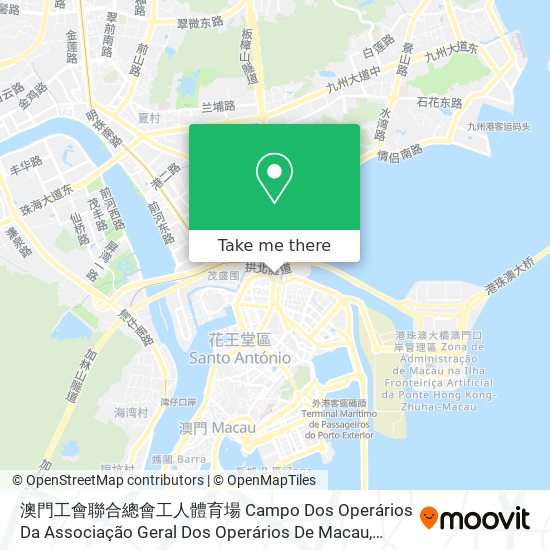 澳門工會聯合總會工人體育場 Campo Dos Operários Da Associação Geral Dos Operários De Macau map